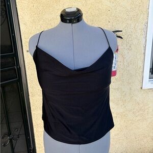 Lulu's Black Cowl Neck Spaghetti Strap Camisole